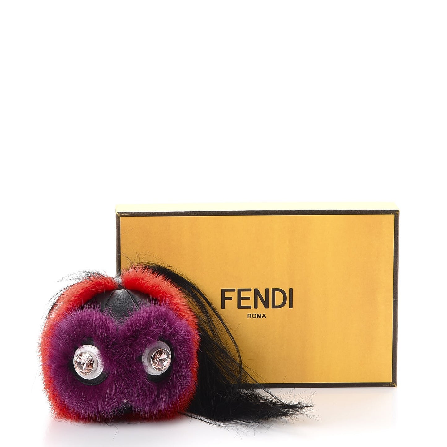 Mink Goat Fur QuTweet Funkyfur Bag Bug Charm Red