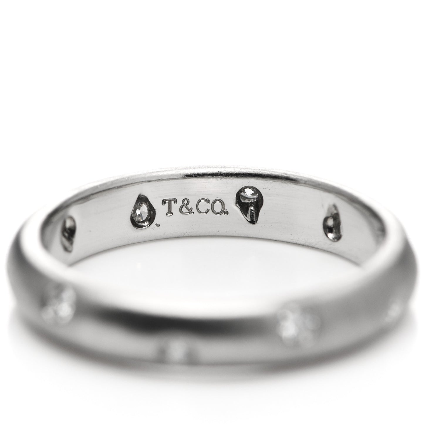 Platinum Diamond 4mm Etoile Band Ring 56 7.75