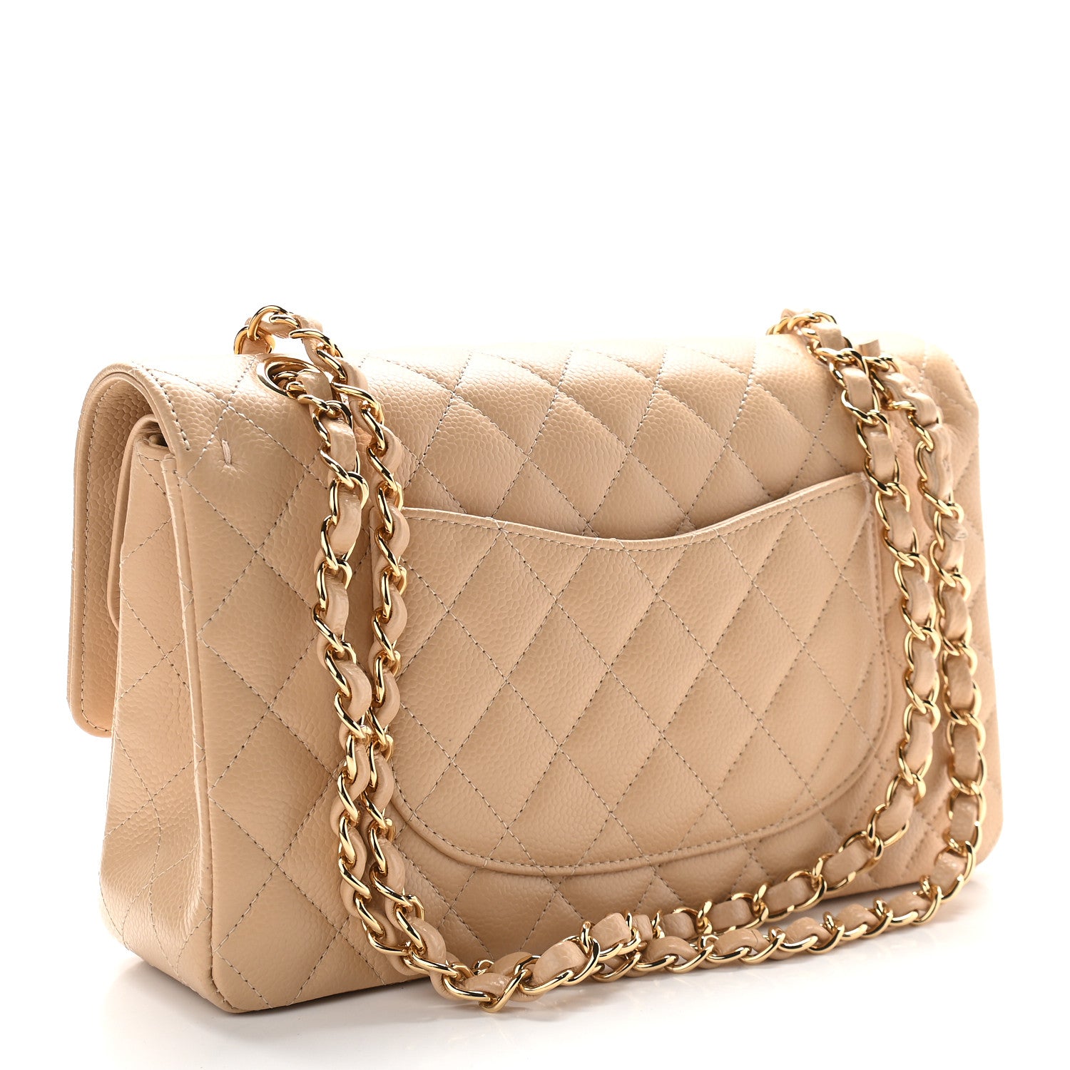 Chanel Caviar Quilted Medium Double Flap Beige 3 of 9