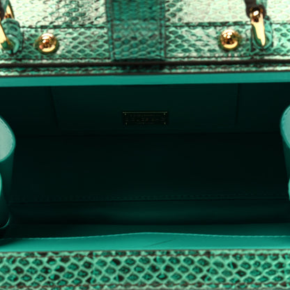 Dolce & Gabbana Tropea Straw Ayers Embroidered Box Bag Teal 3 of 4