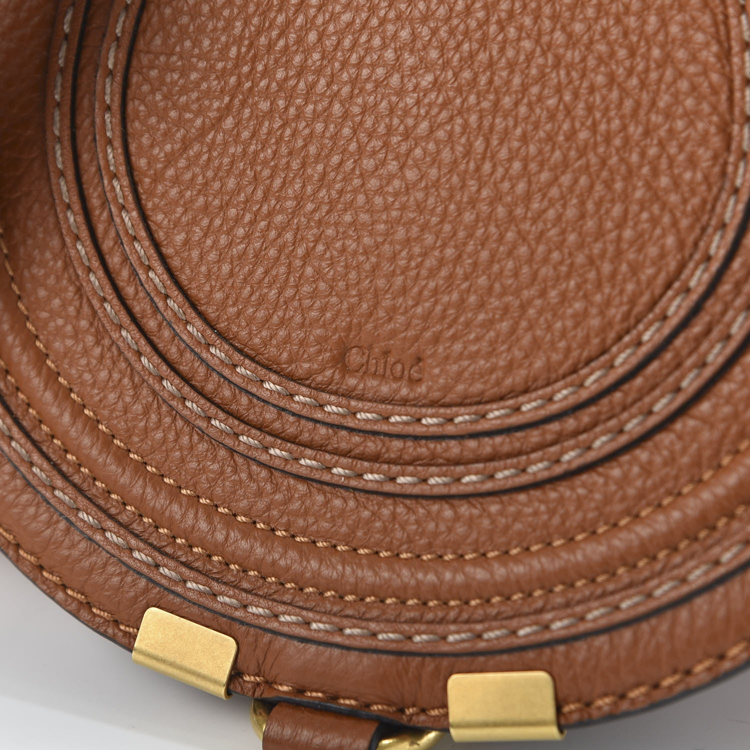 Chloe Calfskin Mini Marcie Round Crossbody Bag Tan 9 of 9