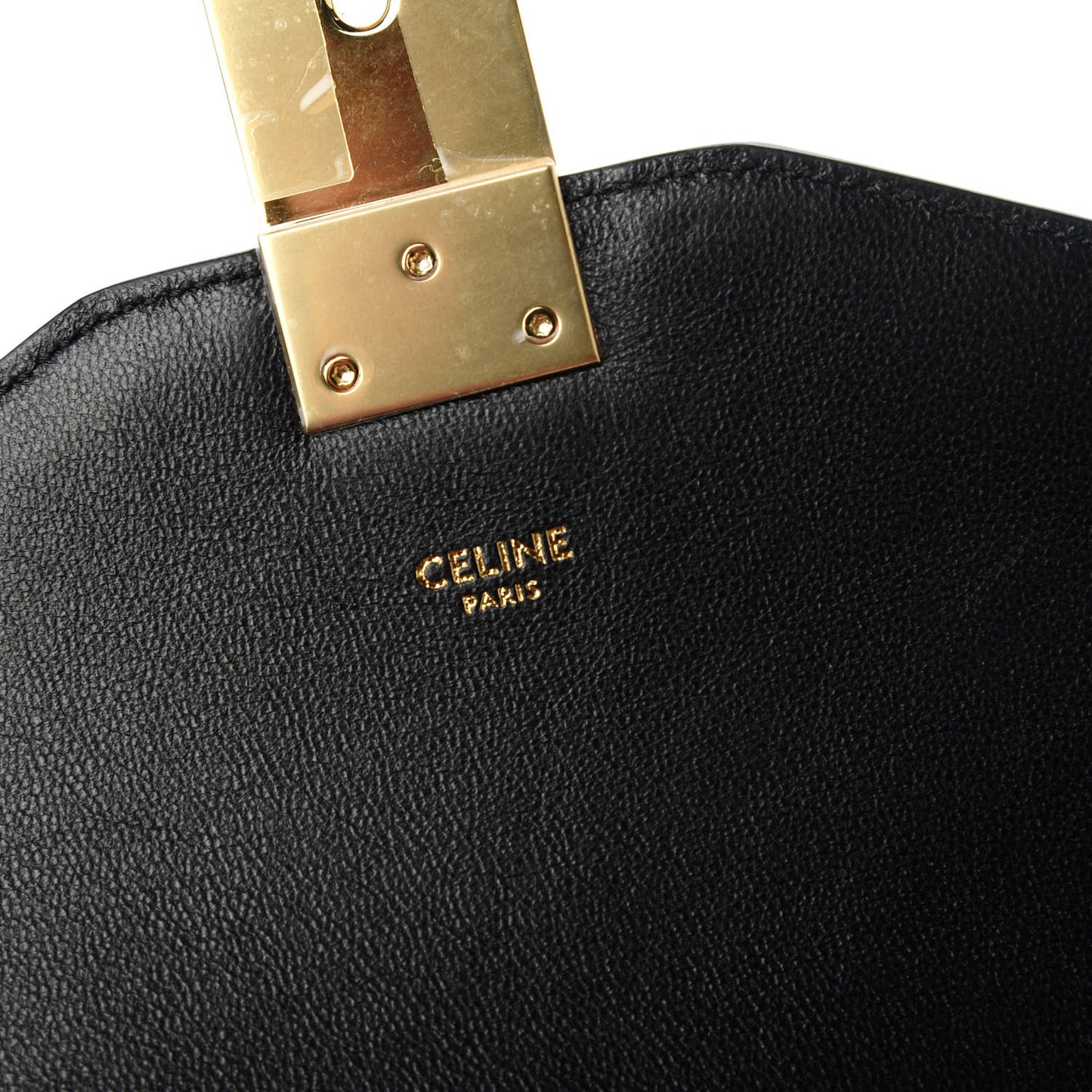 Shiny Calfskin Medium C Bag Black
