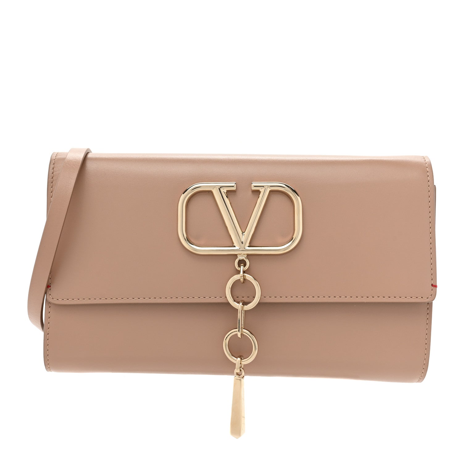Valentino Garavani Calfskin VCase Chain Wallet Rose Cannelle 1 of 10