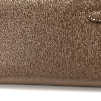 Hermes Chevre Mysore Kelly Longue Wallet Etoupe 8 of 9
