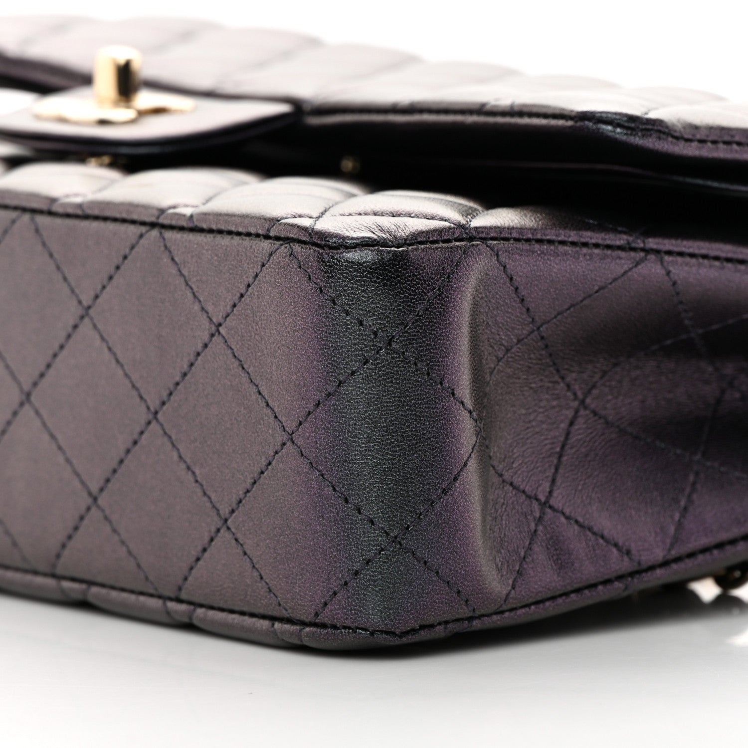 Chanel Iridescent Lambskin Quilted Medium Double Flap Black 10 of 13