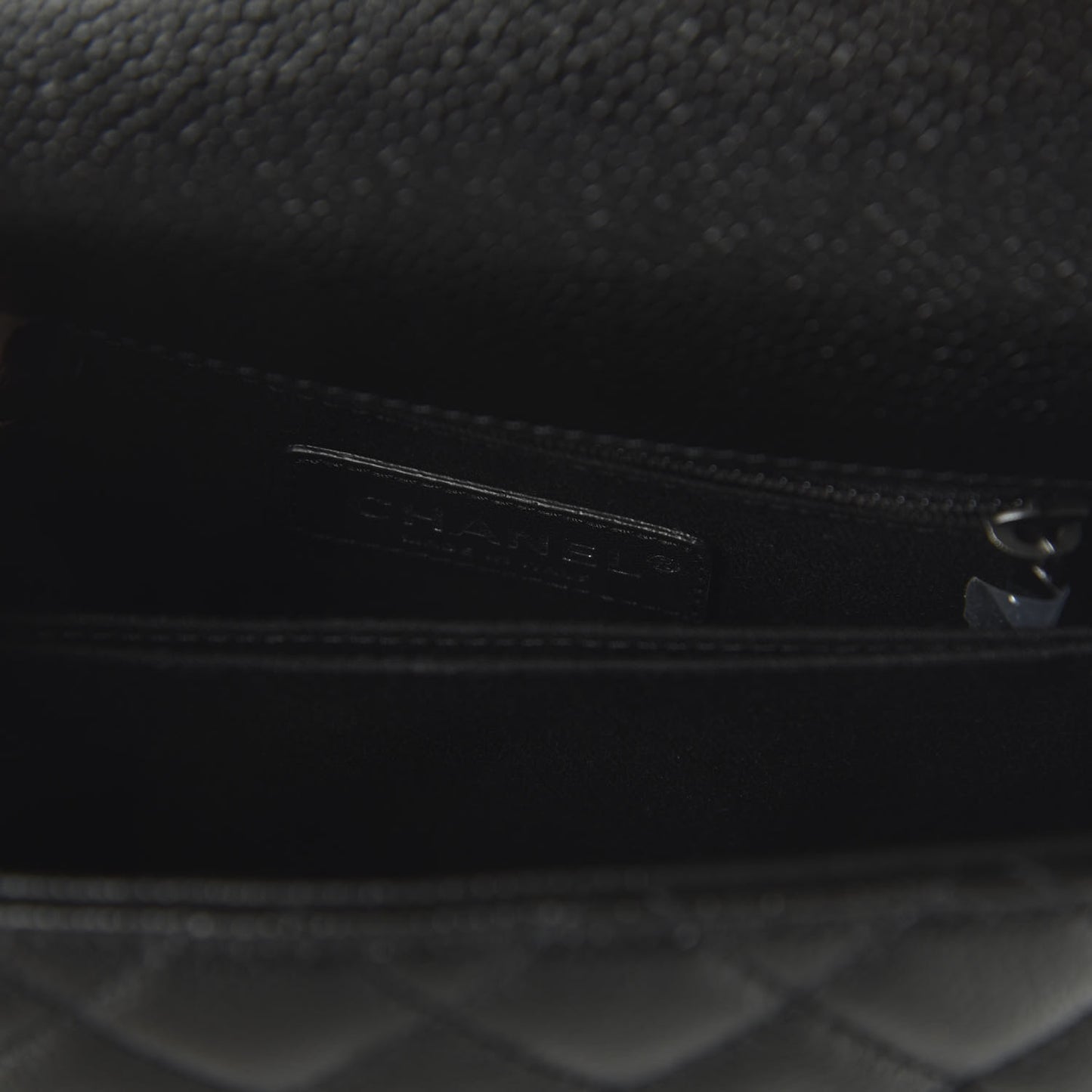 Caviar Quilted Mini Coco Handle Flap So Black