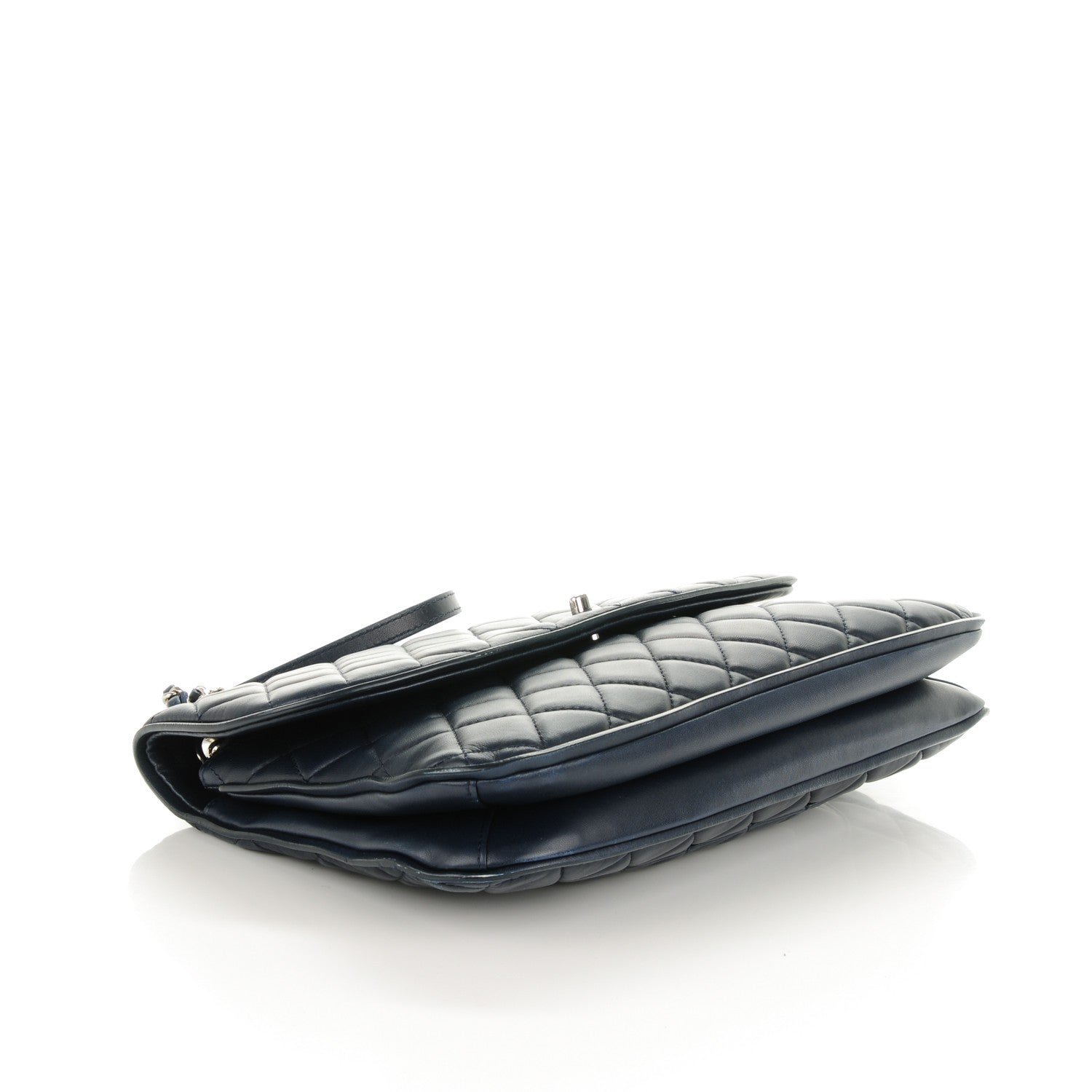 Chanel Lambskin Quilted Large Pagode Piping Flap Dark Navy Blue 4 of 7