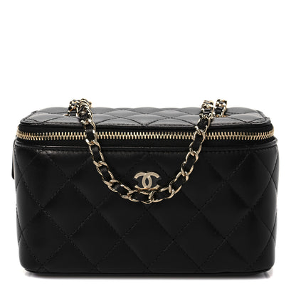 Chanel Lambskin Quilted Small Vanity Case With Chain Black 1 of 8