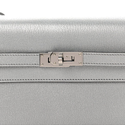 Hermes Metallic Chevre Chamkilight Kelly Wallet To Go Argent 15 of 25