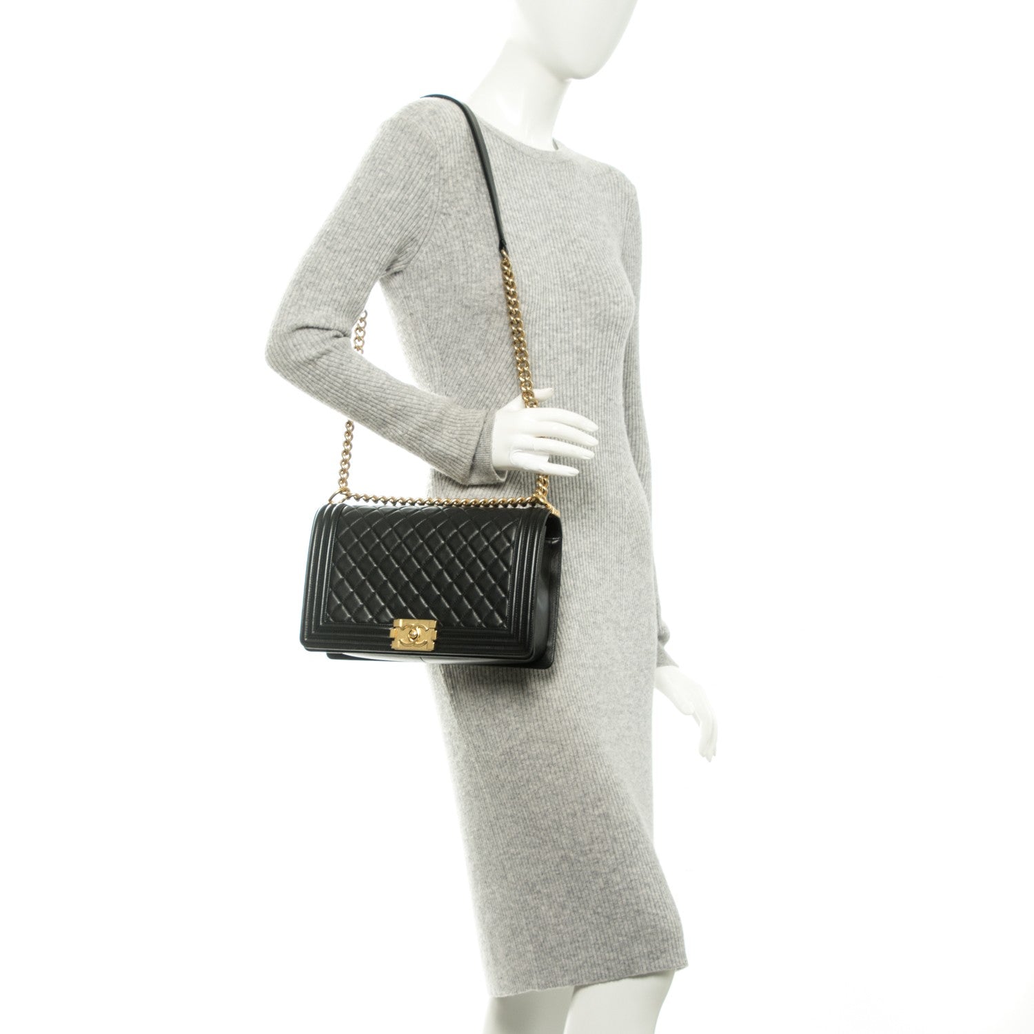 Chanel Lambskin Quilted New Medium Boy Flap Black 2 of 8