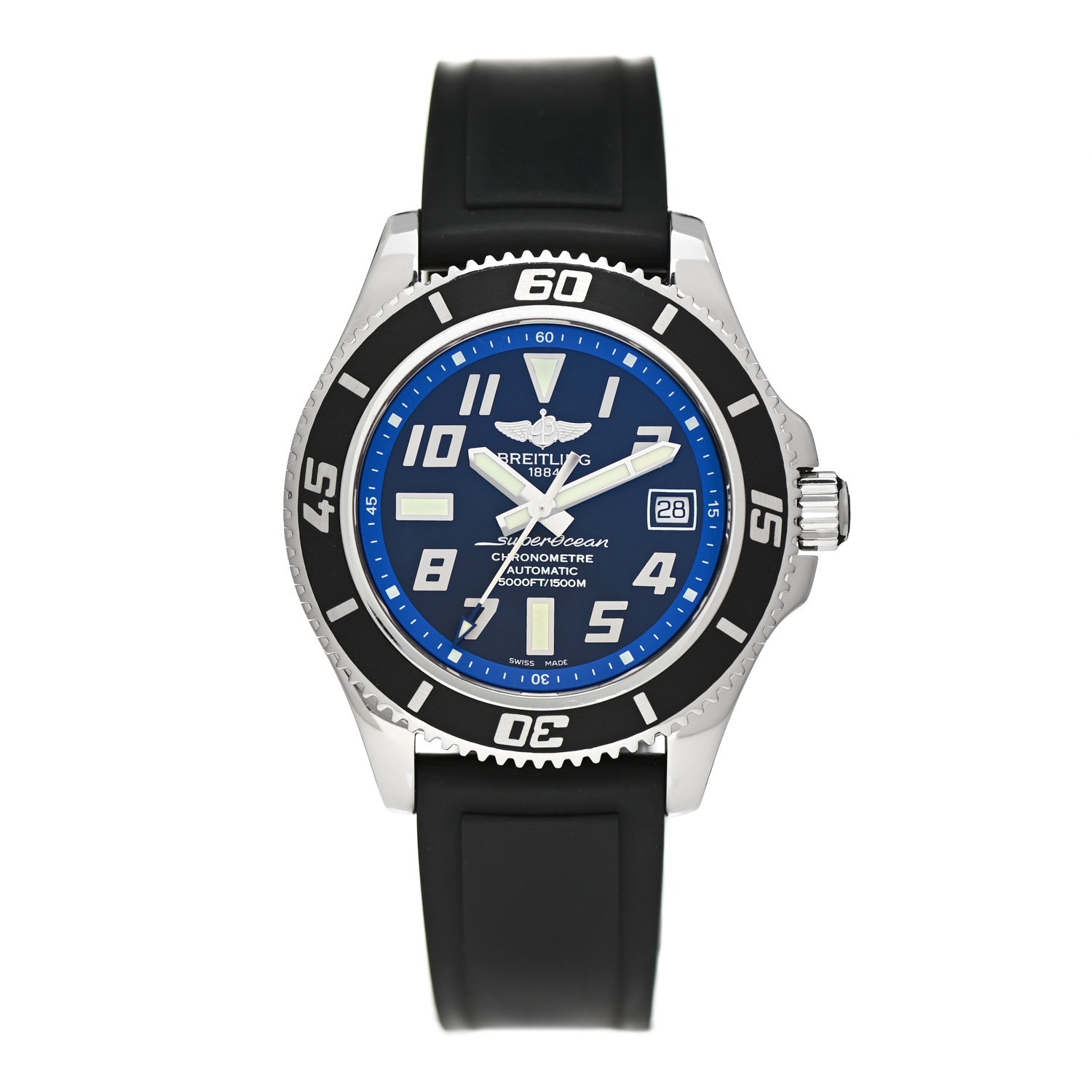 Breitling Stainless Steel Rubber 42mm SuperOcean Automatic Watch Blue A17364 1 of 4