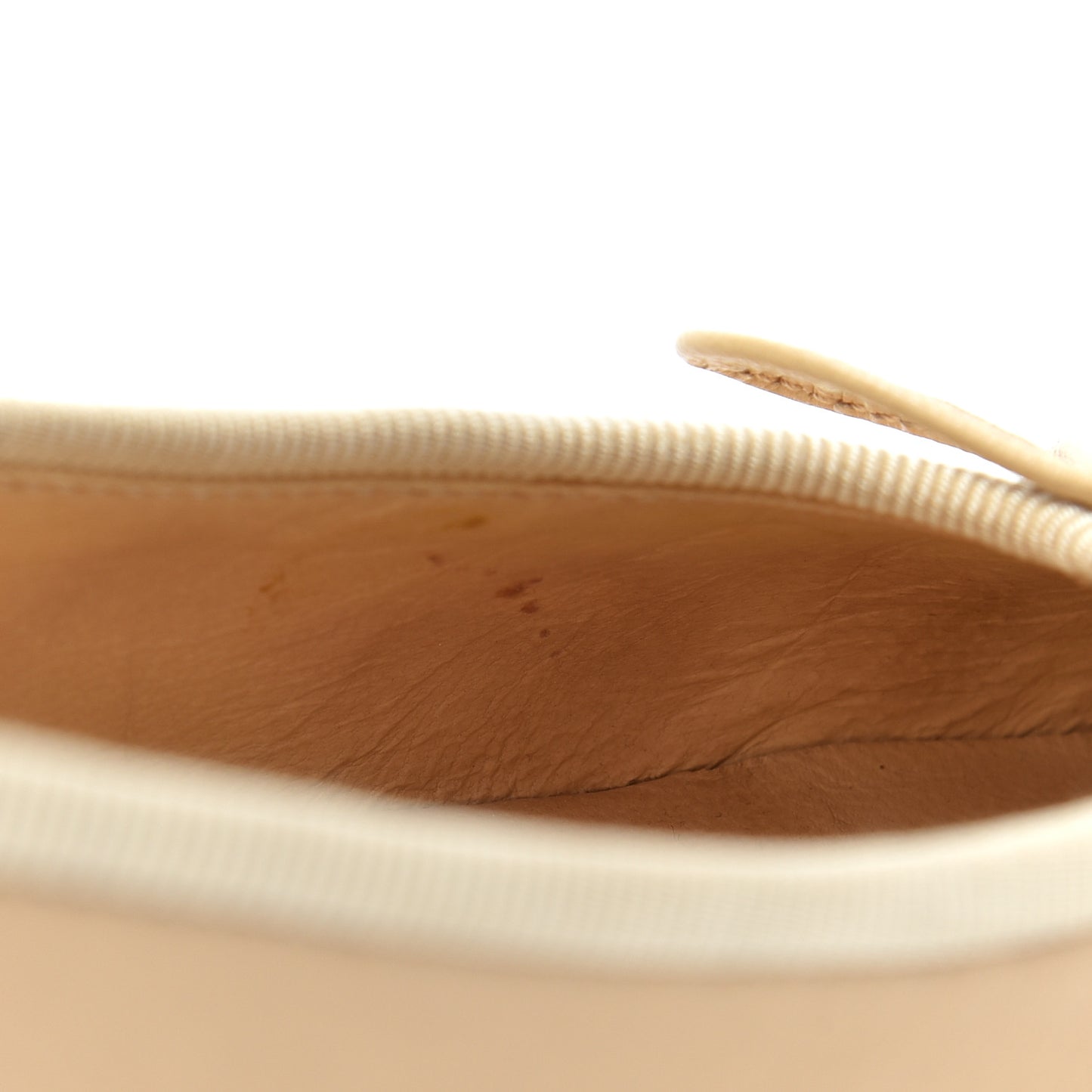 Lambskin Cap Toe CC Ballerina Flats 36.5 Beige Black