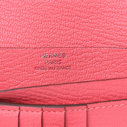 Hermes Chevre Mysore Bearn Compact Wallet Rose Lipstick 6 of 11
