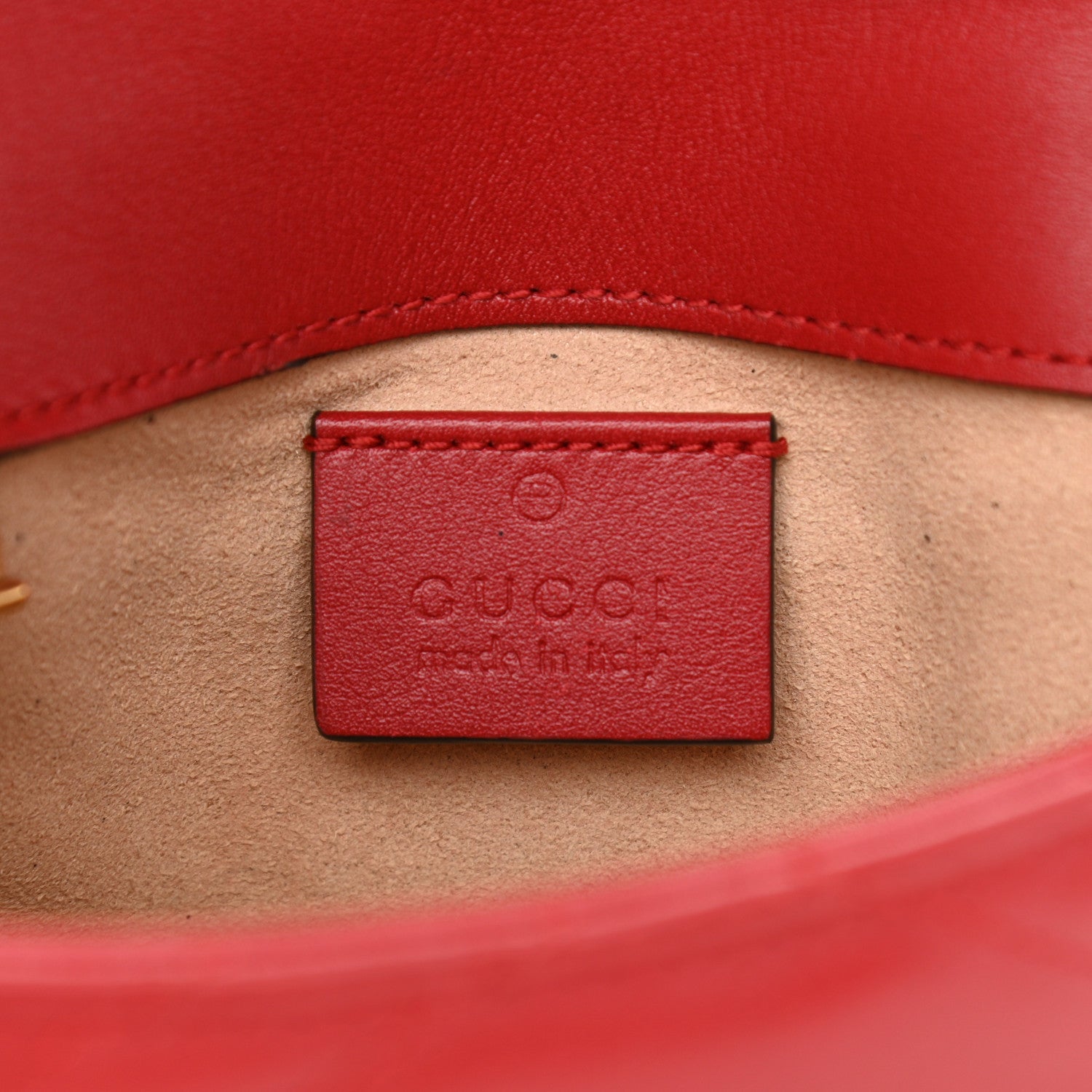 Gucci Calfskin Matelasse Super Mini GG Marmont Shoulder Bag Hibiscus Red 6 of 12