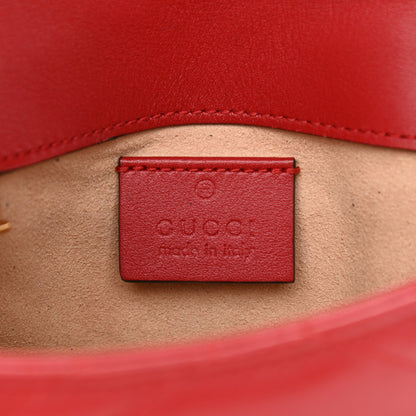 Gucci Calfskin Matelasse Super Mini GG Marmont Shoulder Bag Hibiscus Red 6 of 12