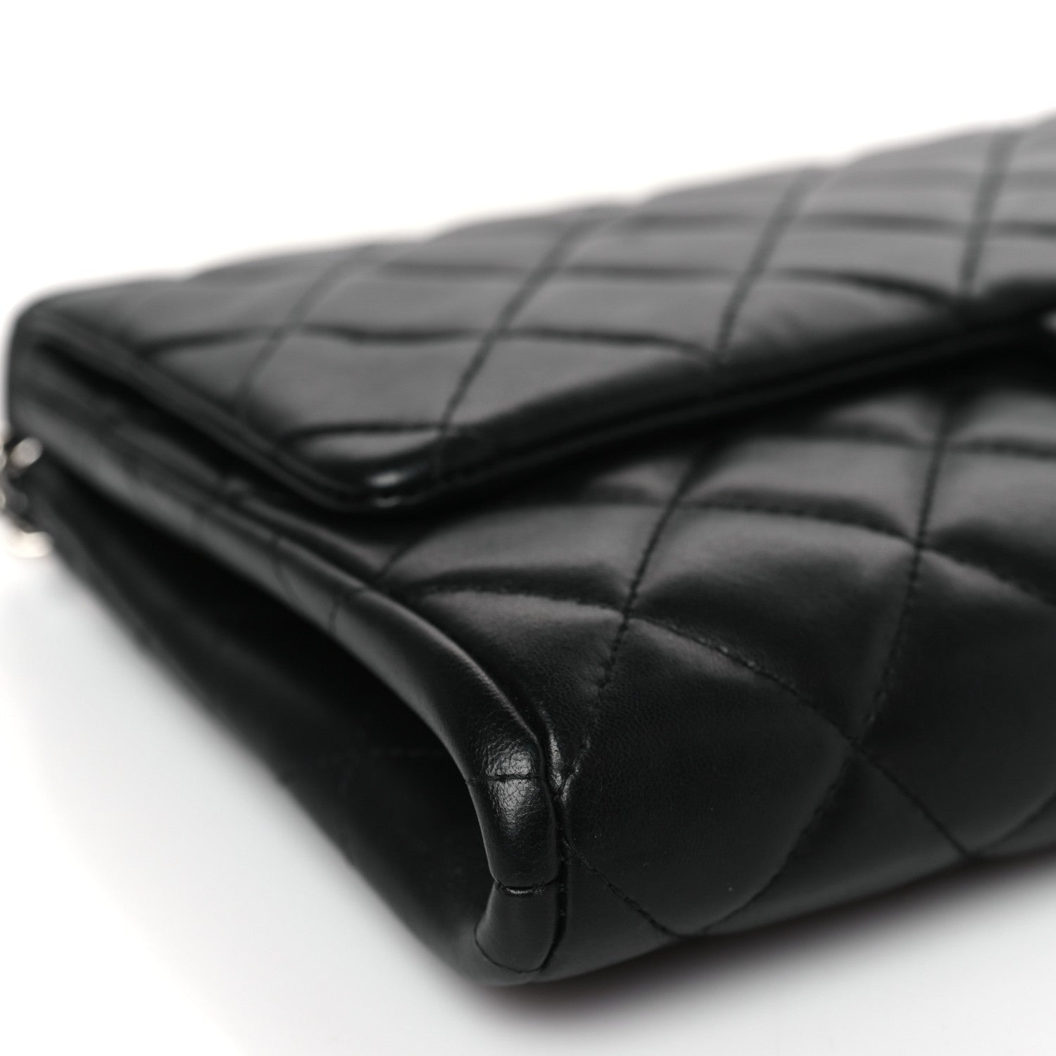 Chanel Lambskin Quilted Clutch With Chain Flap Black 8 of 9