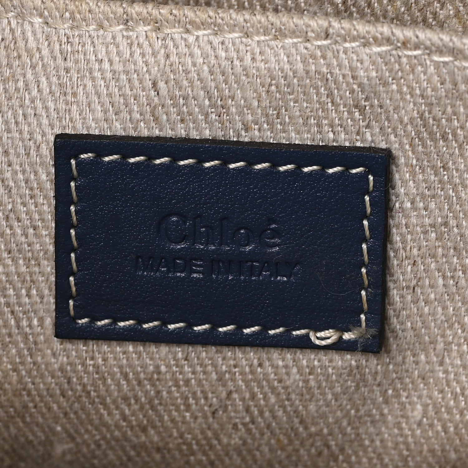 Chloe Denim Shiny Calfskin Medium Woody Ribbon Tote Navy 6 of 11