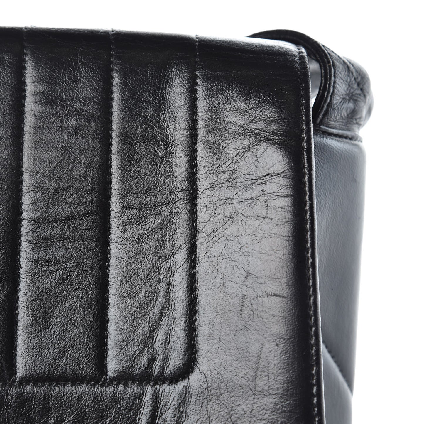 Lambskin Vertical Quilted CC Flap Shoulder Bag Black