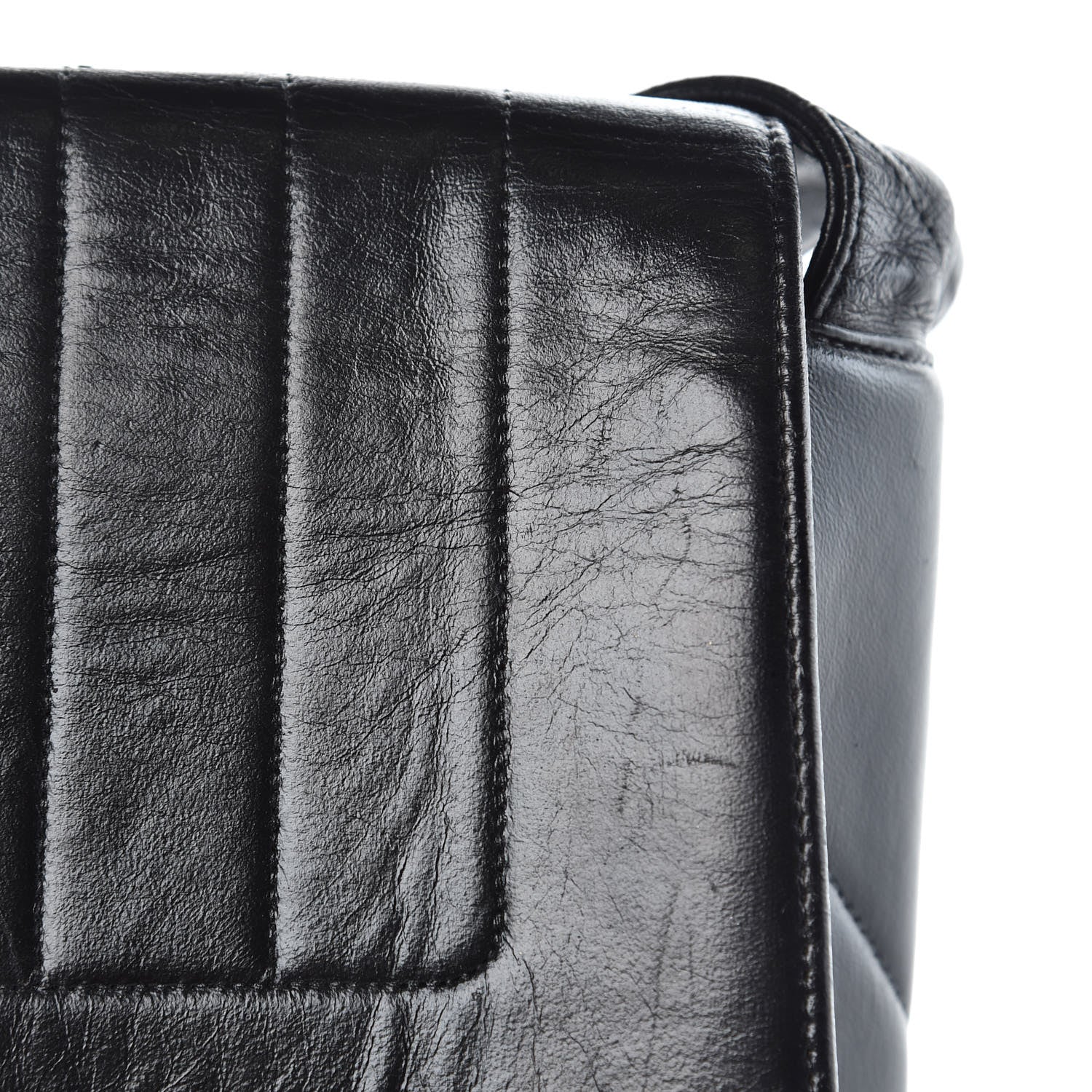 Chanel Lambskin Vertical Quilted CC Flap Shoulder Bag Black 11 of 18