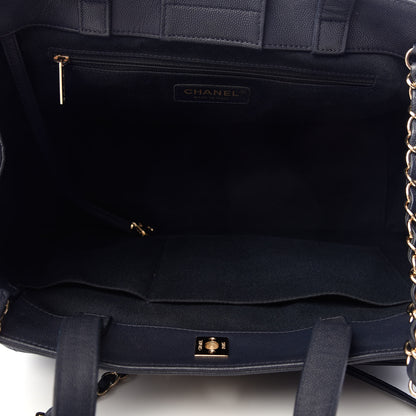 Chanel Caviar Quilted Large Business Affinity Shopping Bag Navy 5 of 9