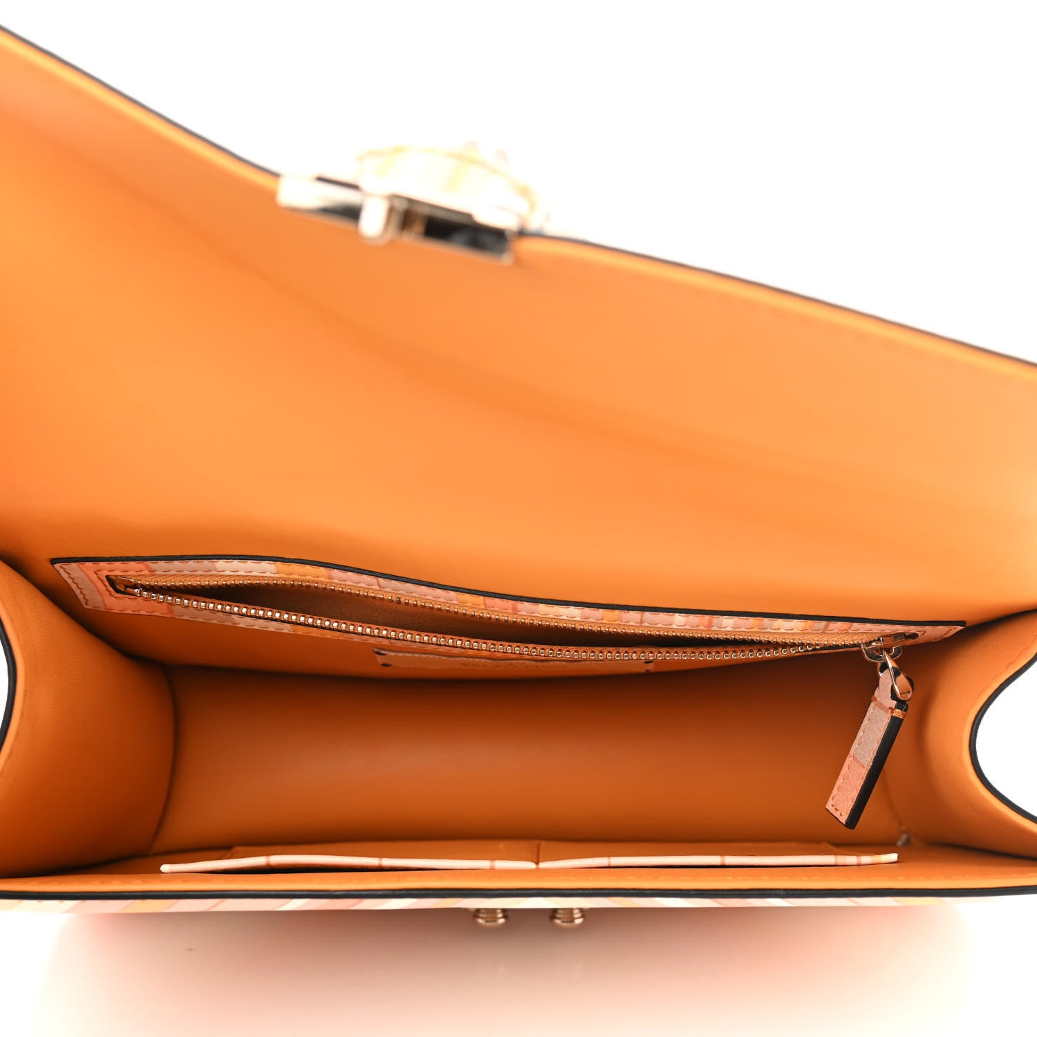 Valentino Garavani Vitello Native Couture 1975 Medium Glam Lock Rockstud Flap Mandarin Sorbet 5 of 9