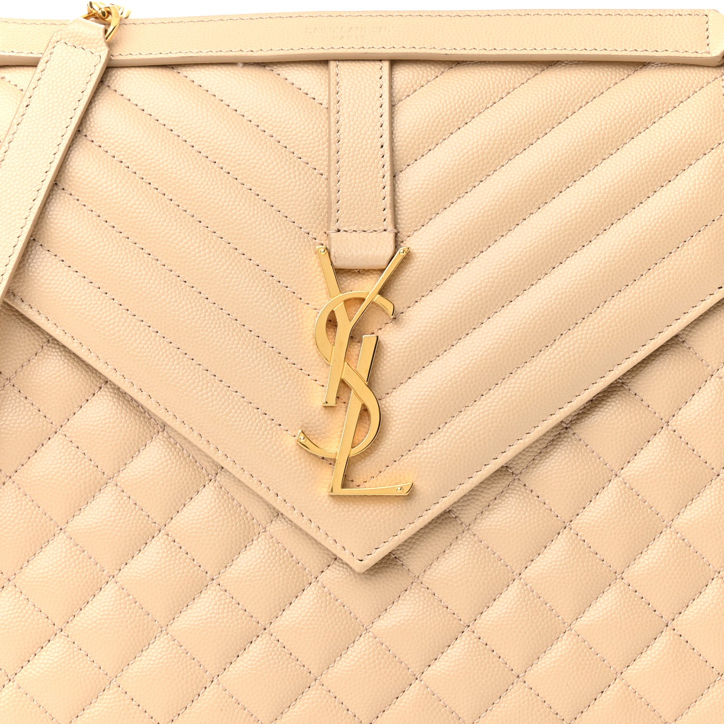 Grain De Poudre Large Tri-Quilt Monogram Satchel Nude Powder