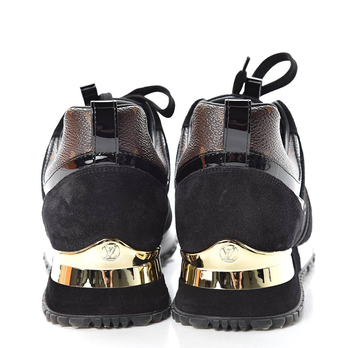 Suede Monogram Run Away Sneakers 37.5 Black