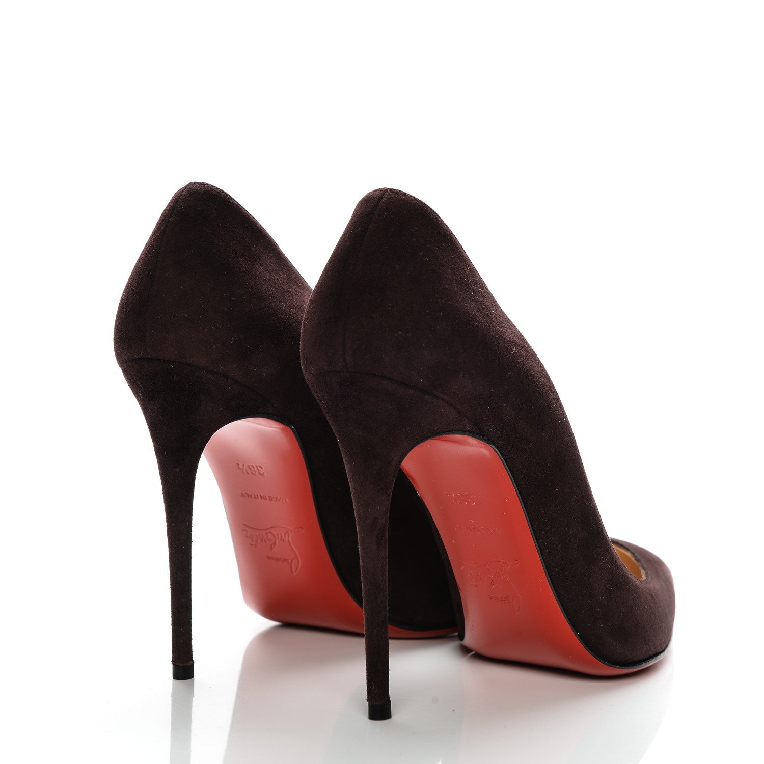 Christian Louboutin Veau Velours Pigalle Follies 100 Pumps 36.5 Burgundy 4 of 8