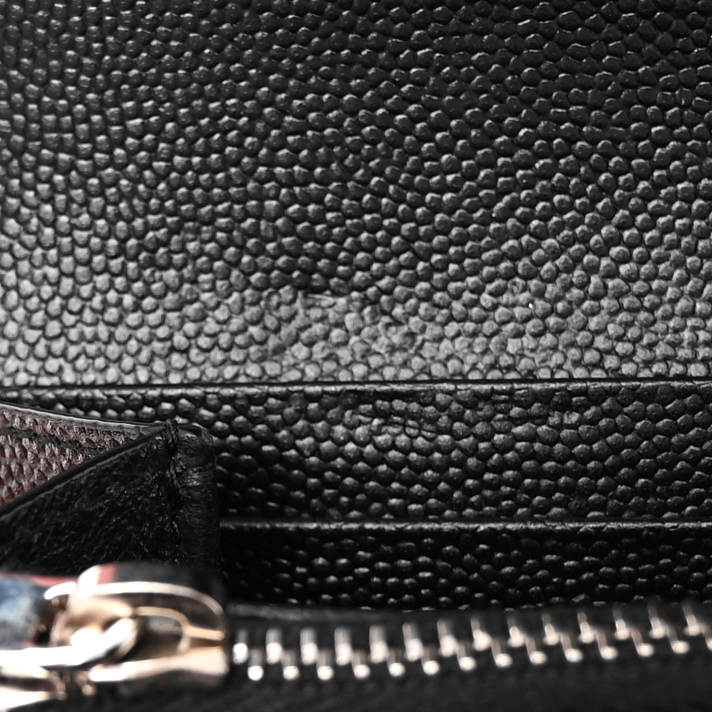 Grain De Poudre Matelasse Chevron Monogram Flap Wallet Black