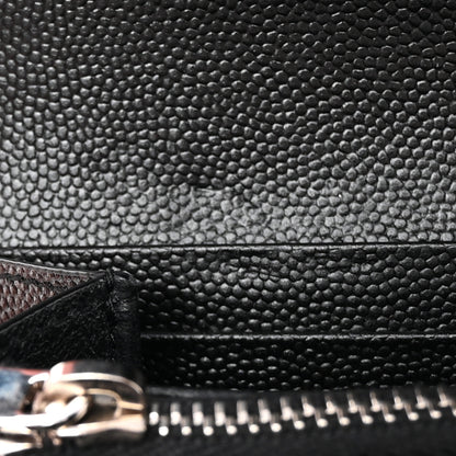 Saint Laurent Grain De Poudre Matelasse Chevron Monogram Flap Wallet Black 6 of 11