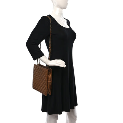 Chanel Metallic Lambskin Quilted Shoulder Bag Bronze 2 of 9