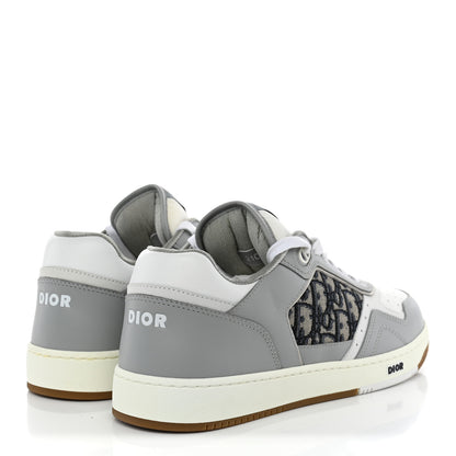 Christian Dior Smooth Calfskin Jacquard Oblique Mens B27 Low Top Sneakers 44 Beige Blue 3 of 9