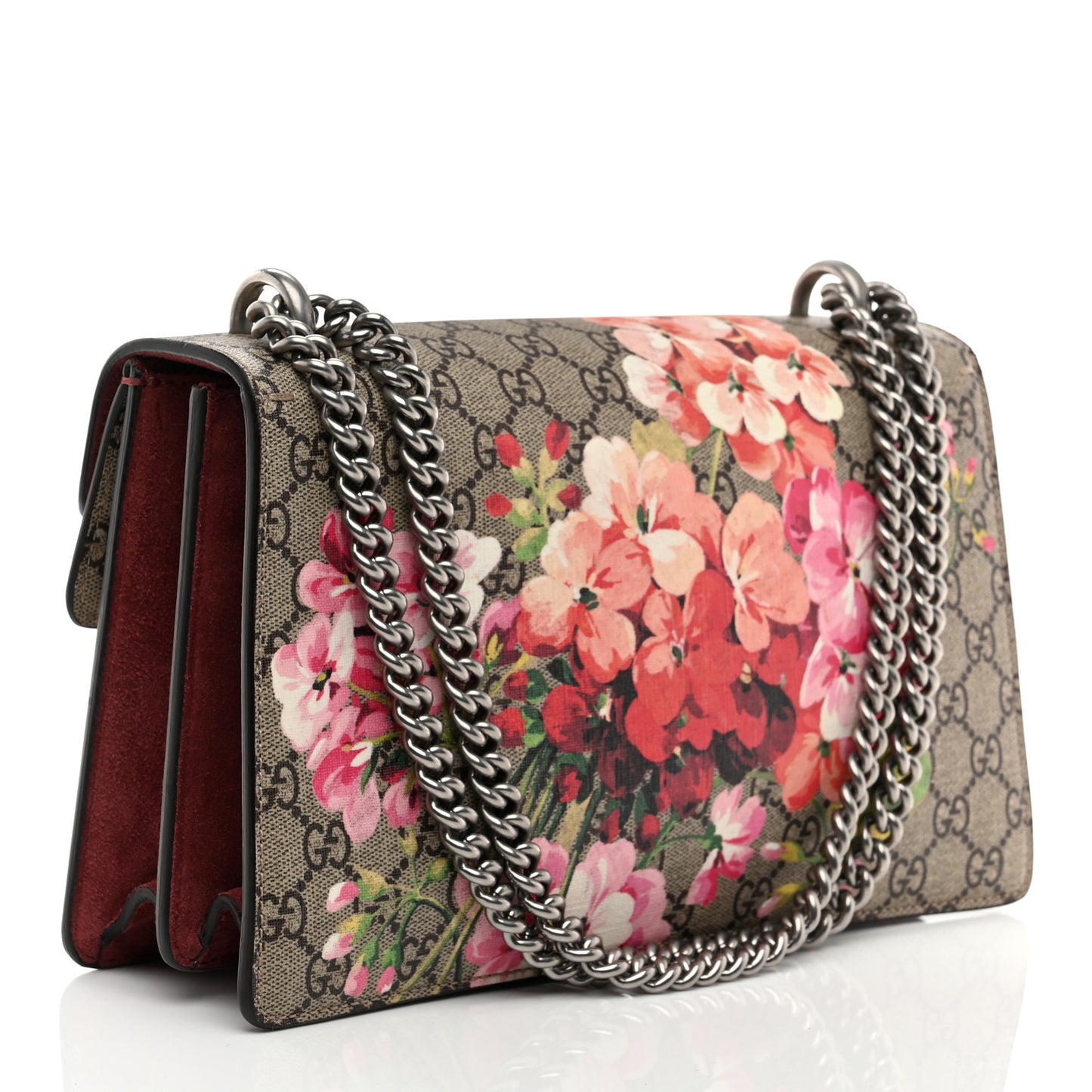 GG Supreme Monogram Blooms Small Dionysus Shoulder Bag Beige Multicolor Dry Rose