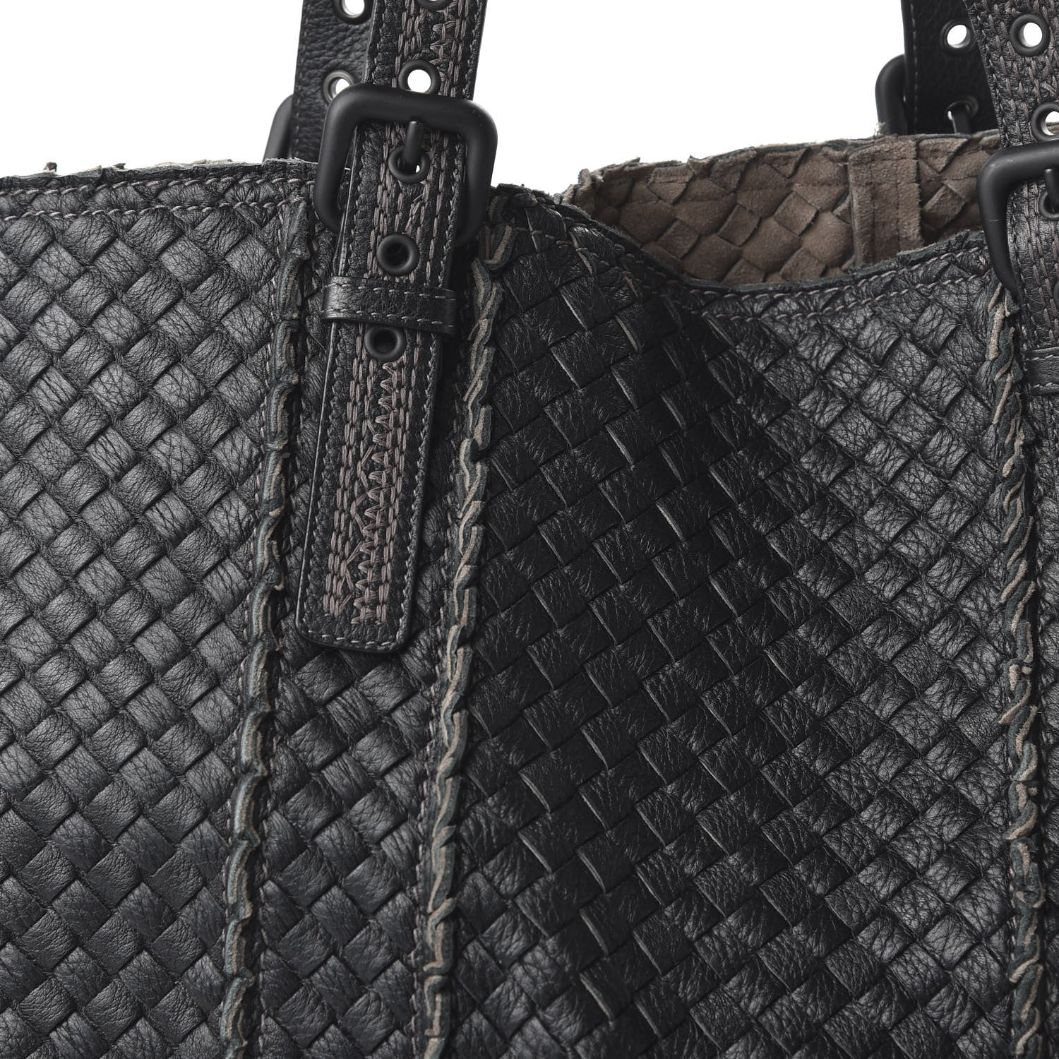 Bottega Veneta Cervo Intrecciato Large Shopping Tote Black 9 of 9