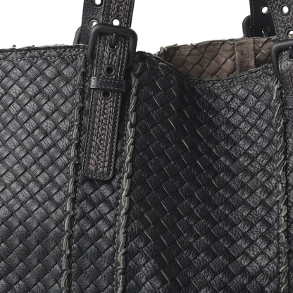 Bottega Veneta Cervo Intrecciato Large Shopping Tote Black 9 of 9