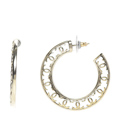 Chanel CC Hoop Earrings Gold 1 of 5