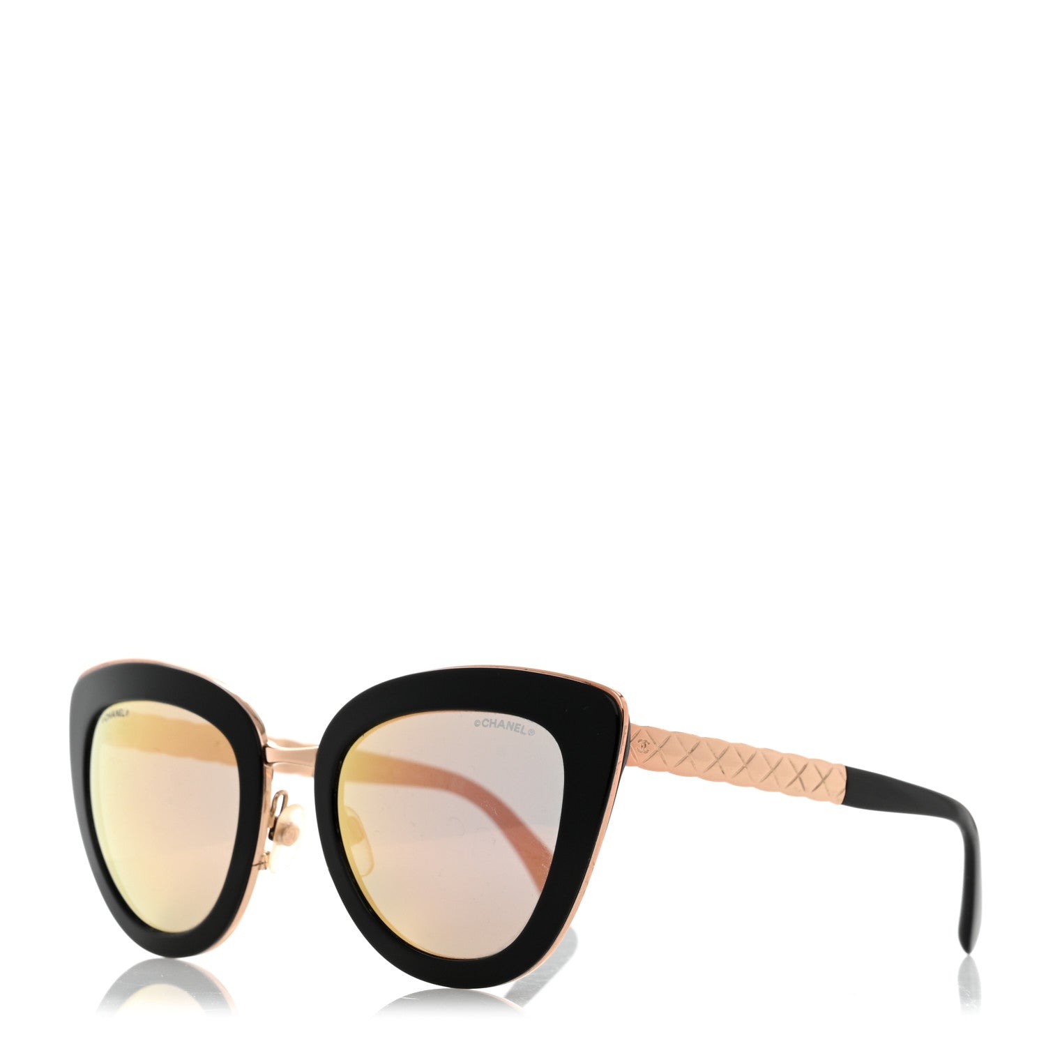 Chanel Cat Eye Quilted Sunglasses 5368 Black Pink 1 of 8