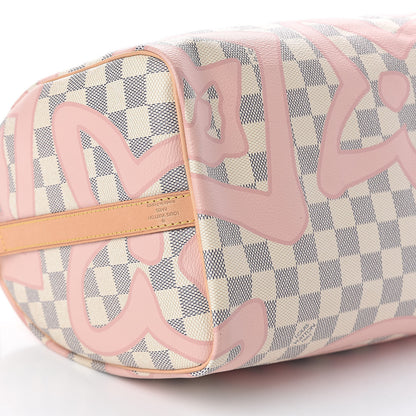 Louis Vuitton Damier Azur Tahitienne Speedy Bandouliere 30 Rose Ballerine 9 of 10