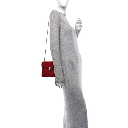 Bulgari Calfskin Small Serpenti Forever Snake Strap Crossbody Bag Red 2 of 9