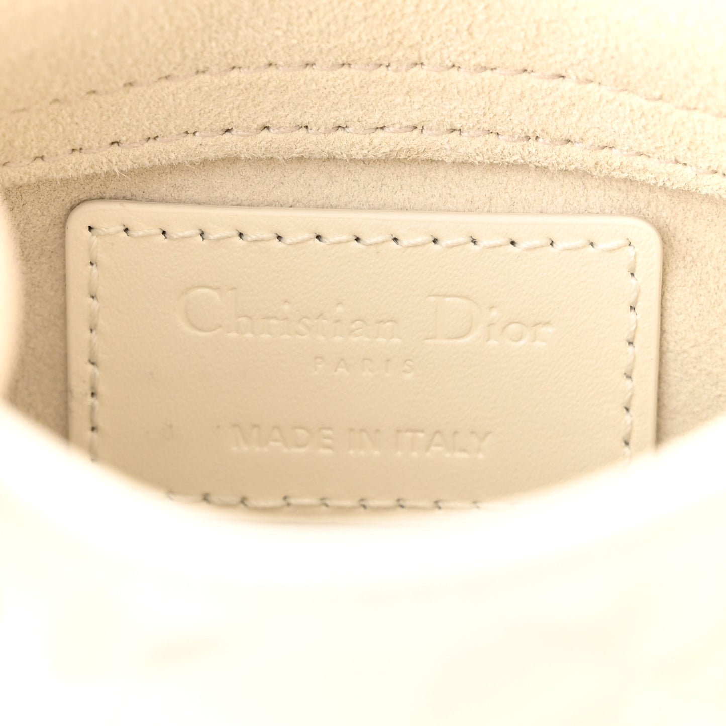Calfskin Cannage Diamond Micro Lady Dior Latte