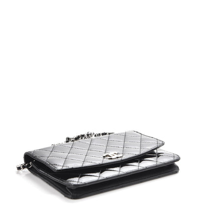 Chanel Patent Quilted Brilliant Wallet On Chain WOC Black 4 of 8