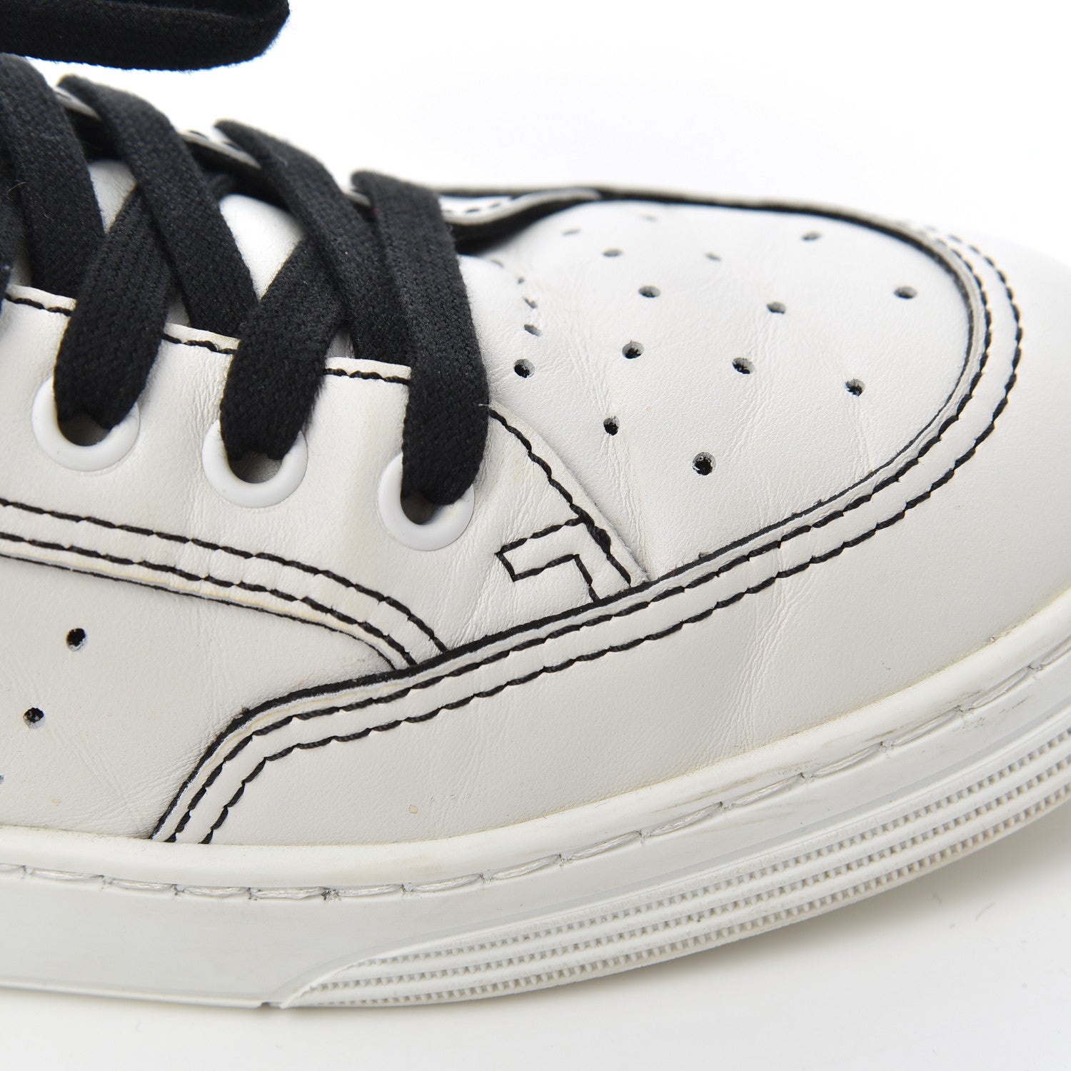 Chanel Calfskin Womens Logo Sneakers 39 White Black 10 of 23