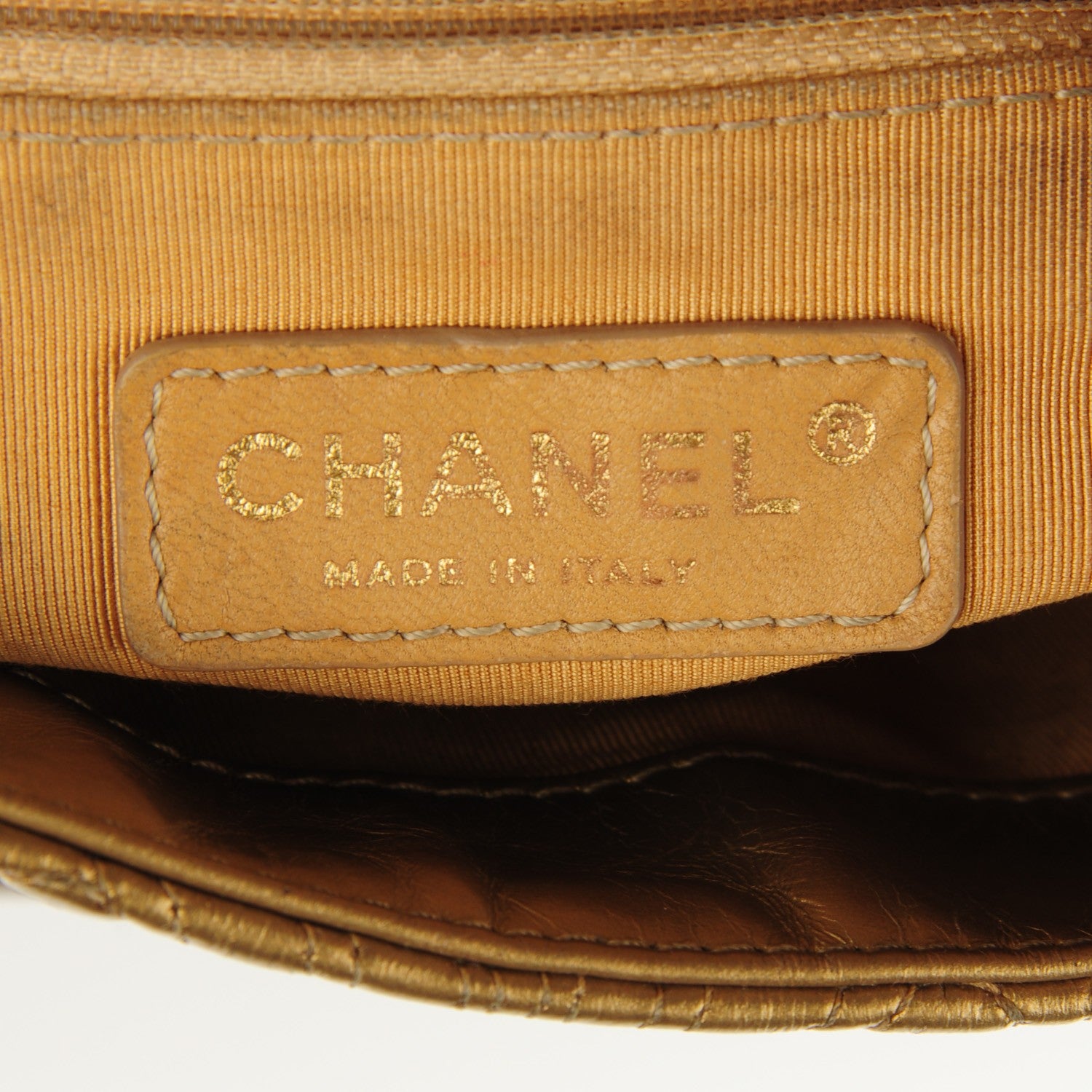 Chanel Calfskin Embroidered Ca D’Oro Flap Gold 6 of 7