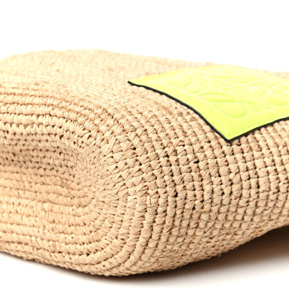 Loewe Raffia Crossbody Bag Natural Neon Yellow 9 of 11