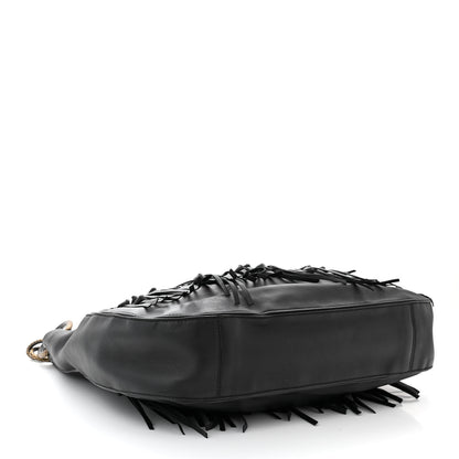 Bottega Veneta Nappa Intrecciato Fringe Brio Loop Hobo Black 4 of 11