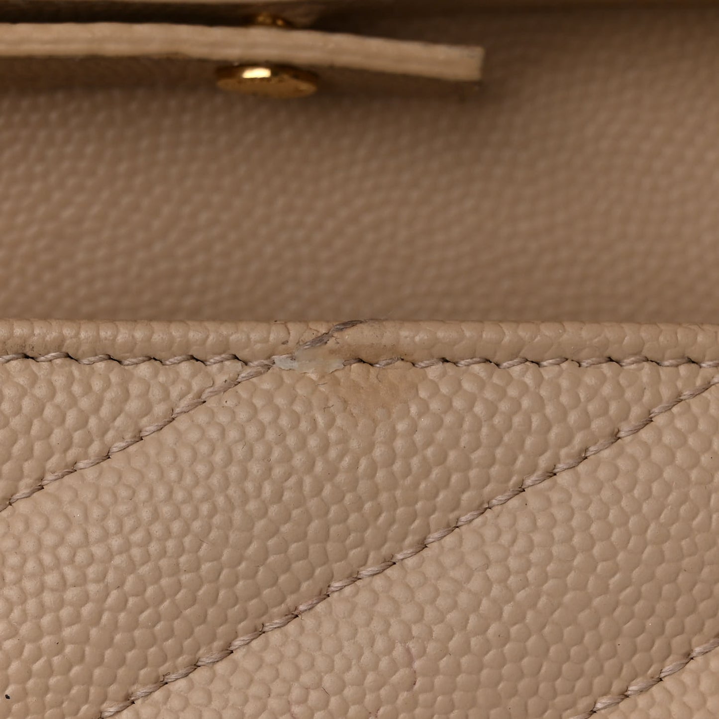 Grain De Poudre Matelasse Chevron Monogram Chain Wallet Dark Beige