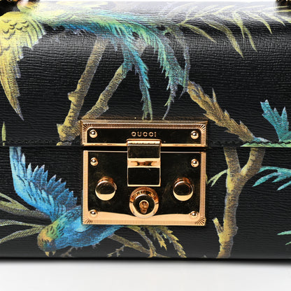 Gucci Calfskin Tropical Print Small Padlock Shoulder Bag Black Multi 10 of 10