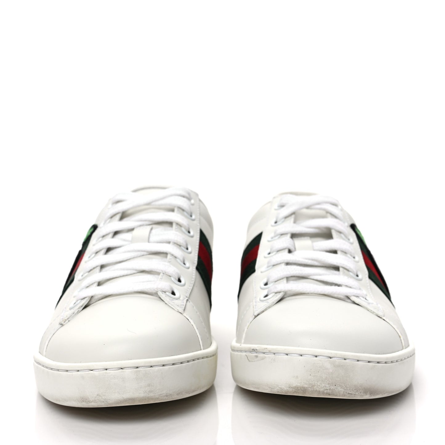 Calfskin Web GG Apple Embroidered Womens Ace Sneakers 37 White