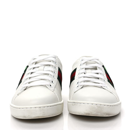 Gucci Calfskin Web GG Apple Embroidered Womens Ace Sneakers 37 White 2 of 9
