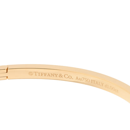 Tiffany 18K Yellow Gold Diamond Narrow T1 Hinged Bangle Bracelet 3 of 3